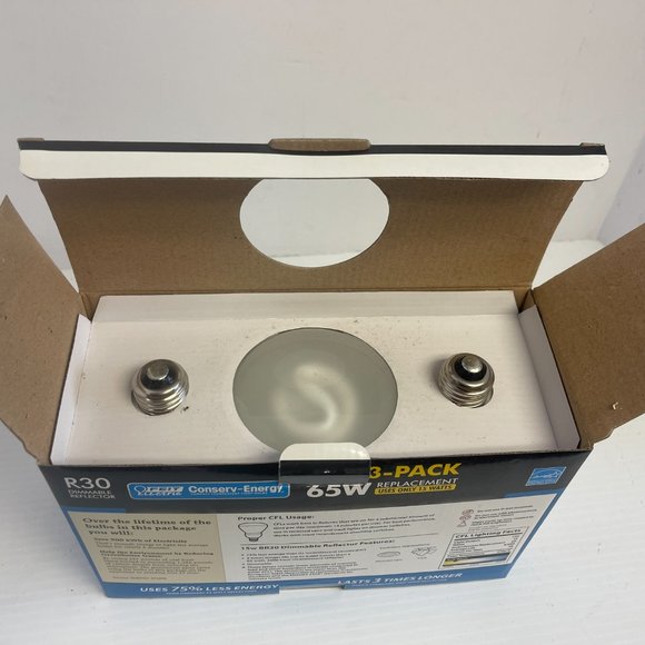 3pk Feit R30 Light Bulbs- Dimmable Frost Reflector Recessed Flood R30 65W... 896 - Picture 6 of 7